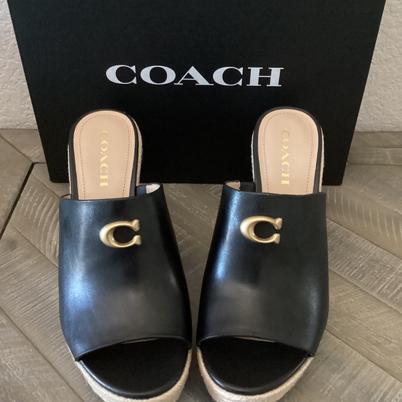 COACH Gloria C Slide Espadrille Wedge Sandals, size 9.5 - Picture 7 of 7